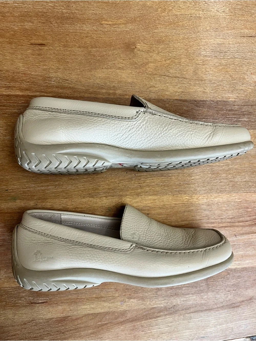 Havana Joe Men's Cream Leather Slip On Resort Loafers Made In Spain